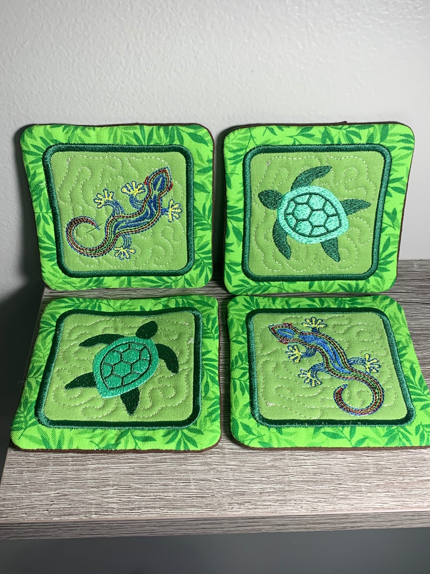 Sea Turtle and Gecko Themed Coasters