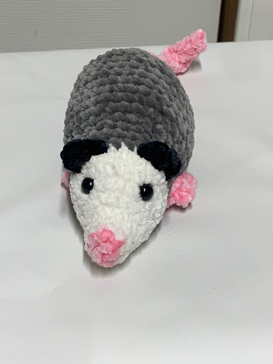 Handmade Amigurumi Opossum – Crochet Woodland Plush Toy